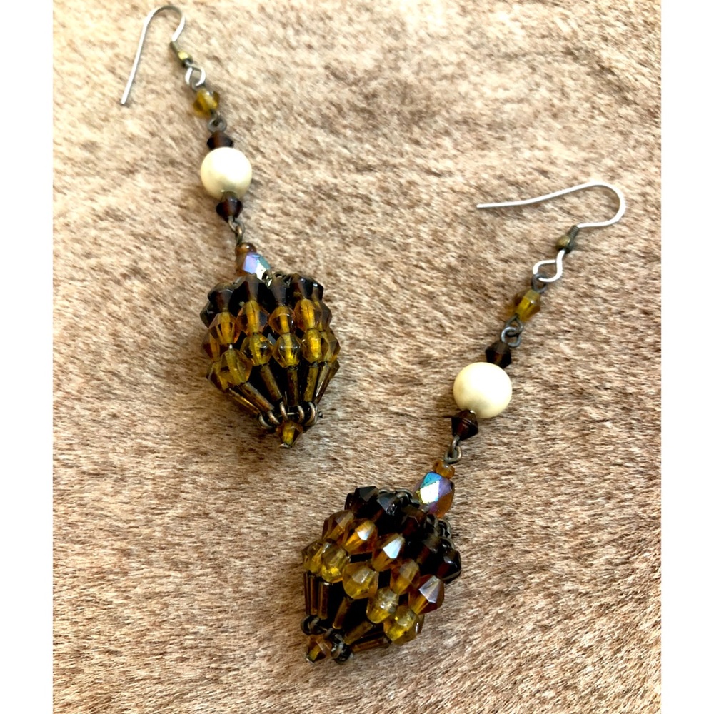 Vintage Acorn Statement Earrings - Picture 3 of 7